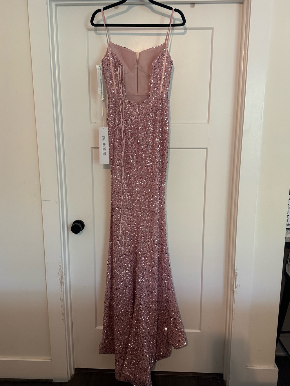Portia & Scarlett PS24057 Pink Sequin Beaded Formal Gown Dress Size 2 - Picture 6 of 6